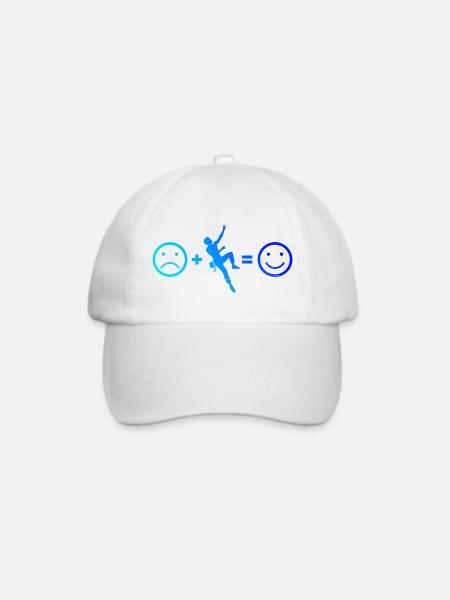 Geschenkidee für die Bouldererin mit Sportklettern - Baseballkappe - Weiß/Weiß