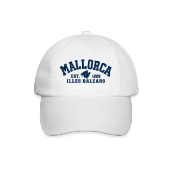 Mallorca - Mittelmeer - Insel - Spanien - Espana - Baseballkappe - Weiß/Weiß - Vorne
