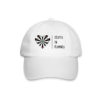 Darts is family (dark) - Baseballkappe - Weiß/Weiß - Vorne