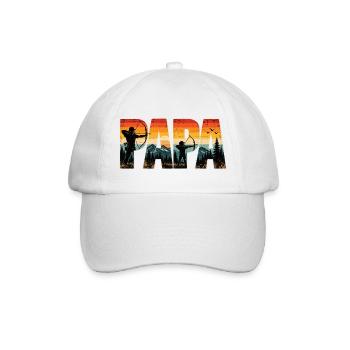 Papa Bogenschießen Retro Vater & Kind - Baseballkappe - Weiß/Weiß - Vorne