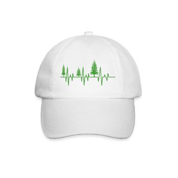 Bäume Herzschlag Wald EKG - Baseballkappe - Weiß/Weiß - Vorne