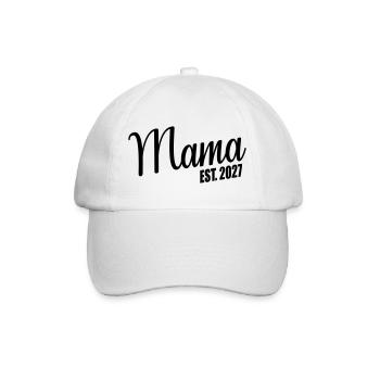 Baby verkünden, Mama 2027 - Baseballkappe - Weiß/Weiß - Vorne