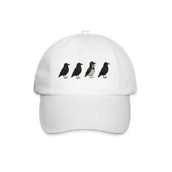 Pigeon Imposter – Crow Disguise Meme - Baseballkappe - Weiß/Weiß - Vorne
