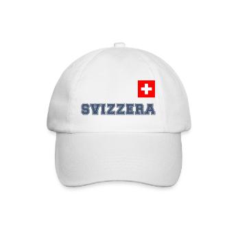 SVIZZERA - SCHWEIZ Trikot Look - mit Fahne Flagge - Baseballkappe - Weiß/Weiß - Vorne