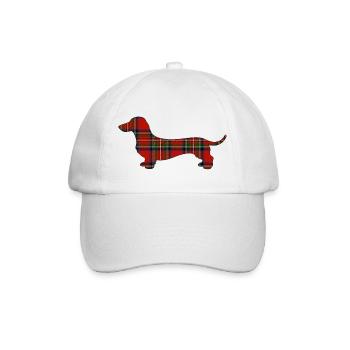 Tartan-Wursthund | Pyrenäenlinien-Labor - Baseballkappe - Weiß/Weiß - Vorne