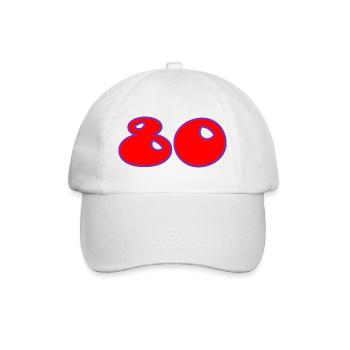 80. 80 JAHRE. 80. JUBILÄUM. 80-JAHRES-JUBILÄUM. - Baseballkappe - Weiß/Weiß - Vorne