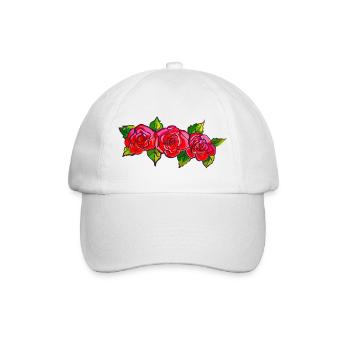 Rosenband im Pinkrot-Design - Baseballkappe - Weiß/Weiß - Vorne