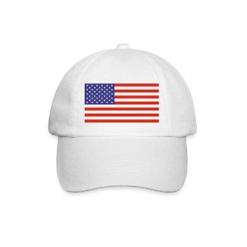 USA - Flagge - Baseballkappe - Weiß/Weiß - Vorne
