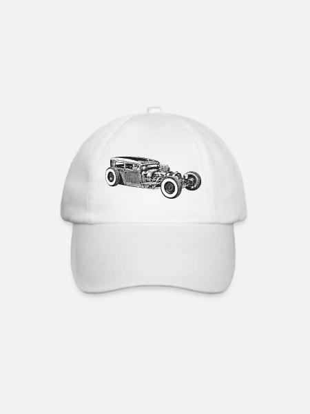 hotrod custom car - Baseballkappe - Weiß/Weiß