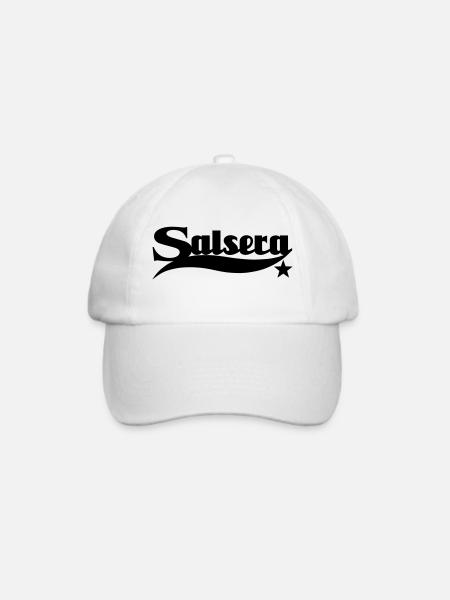 Salsera Star - Salsa Dance Shirt - Baseballkappe - Weiß/Weiß