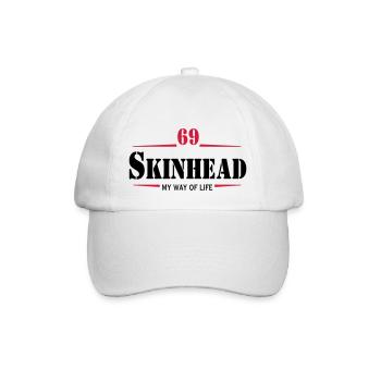 Working Class Skinhead Oi! Antiracist Bootboys My - Baseballkappe - Weiß/Weiß - Vorne