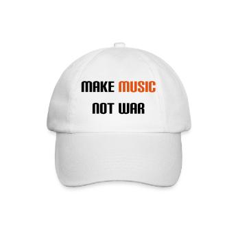 Make Music Not War (V) - Baseballkappe - Weiß/Weiß - Vorne