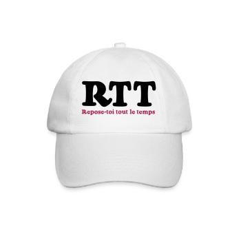 RTT - Rest die ganze Zeit - Baseballkappe - Weiß/Weiß - Vorne