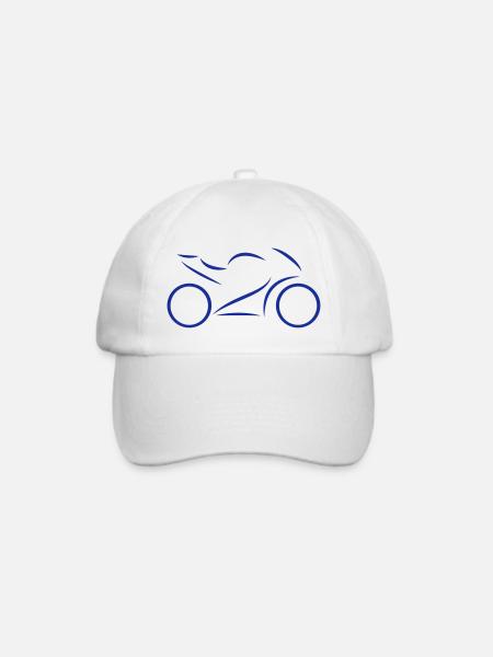 Motorrad - Superbike - Baseballkappe - Weiß/Weiß