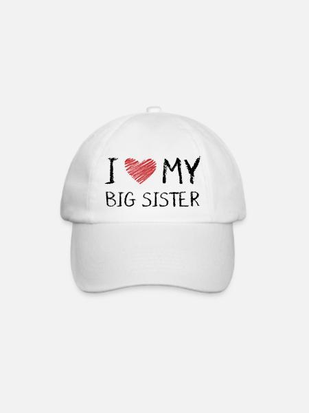 I Love My Big Sister - Baseballkappe - Weiß/Weiß