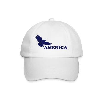 Amerika - America - USA - Baseballkappe - Weiß/Weiß - Vorne