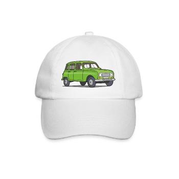 Grüner R4 (Auto) - Baseballkappe - Weiß/Weiß - Vorne