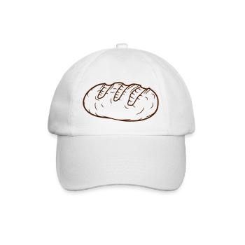 hunger laib brot scheibe toast lecker baecker back - Baseballkappe - Weiß/Weiß - Vorne