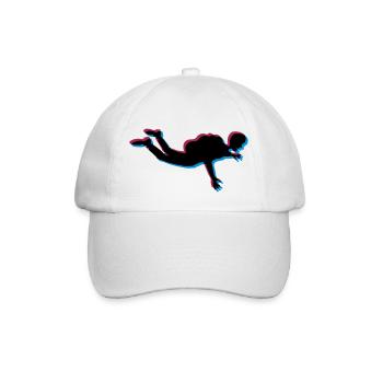 3d fallschirmspringer silhouette absturz fliegen f - Baseballkappe - Weiß/Weiß - Vorne