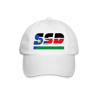 Südsudan Fahne Flagge SSD - Baseballkappe - Weiß/Weiß - Vorne