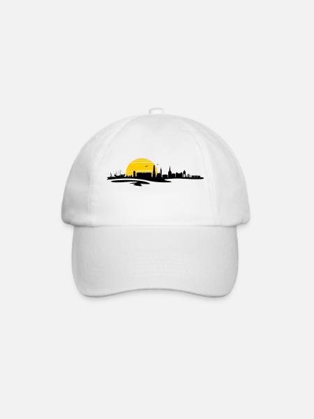 Skyline - Küste Borkum - Baseballkappe - Weiß/Weiß