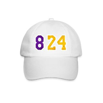 Kobe Nummer 8 24 Basketball Legende Vintage Fraktal - Baseballkappe - Weiß/Weiß - Vorne