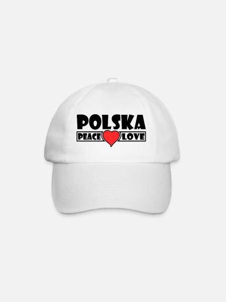 Polska - Polen - Baseballkappe - Weiß/Weiß