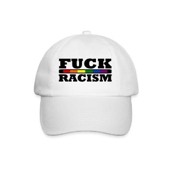 Fuck Racism - Baseballkappe - Weiß/Weiß - Vorne