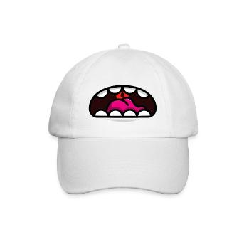 Mund Maske - Baseballkappe - Weiß/Weiß - Vorne