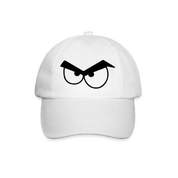 Wütende Augen mit Augenbrauen. - Baseballkappe - Weiß/Weiß - Vorne