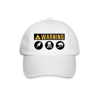warning mot kopf tod platte eclair nuage foudr - Baseballkappe - Weiß/Weiß - Vorne