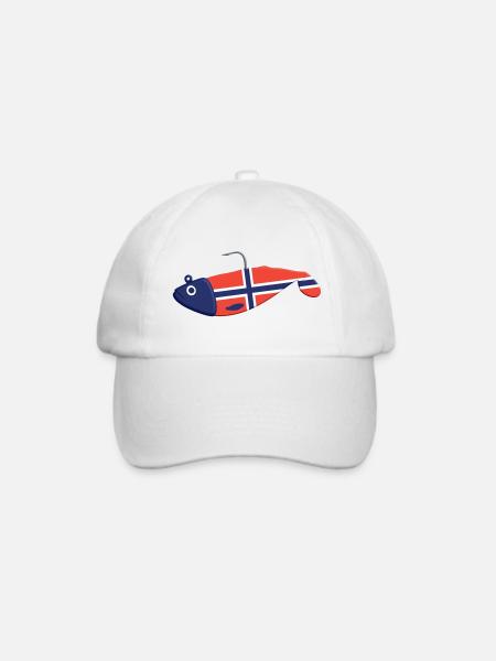 Gummifisch Norwegen für Angler in Fjord und Meer - Baseballkappe - Weiß/Weiß