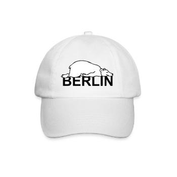 Berlin - Der faule Paule Deutschland Berliner Bär - Baseballkappe - Weiß/Weiß - Vorne