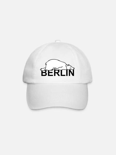 Berlin - Der faule Paule Deutschland Berliner Bär - Baseballkappe - Weiß/Weiß