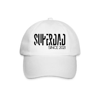 Superdad since 2021 Spruch Schrift - Baseballkappe - Weiß/Weiß - Vorne