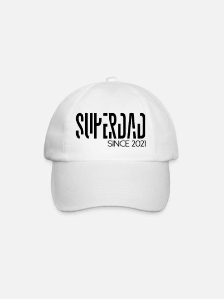 Superdad since 2021 Spruch Schrift - Baseballkappe - Weiß/Weiß