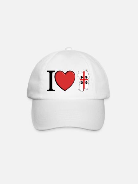 Ich liebe Sardinien - Baseballkappe - Weiß/Weiß