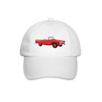 Vintage-rotes Cabriolet - Baseballkappe - Weiß/Weiß - Vorne