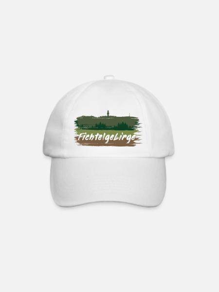 Fichtelgebirge Kösseine Schneeberg Ochsenkopf grün - Baseballkappe - Weiß/Weiß
