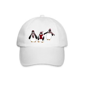 Pinguine - Baseballkappe - Weiß/Weiß - Vorne