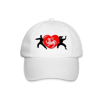 Shotokan Karate Herz mit Tiger - Baseballkappe - Weiß/Weiß - Vorne