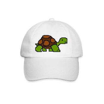 Landschildkröte Schildkröte Pixelart Retro - Baseballkappe - Weiß/Weiß - Vorne