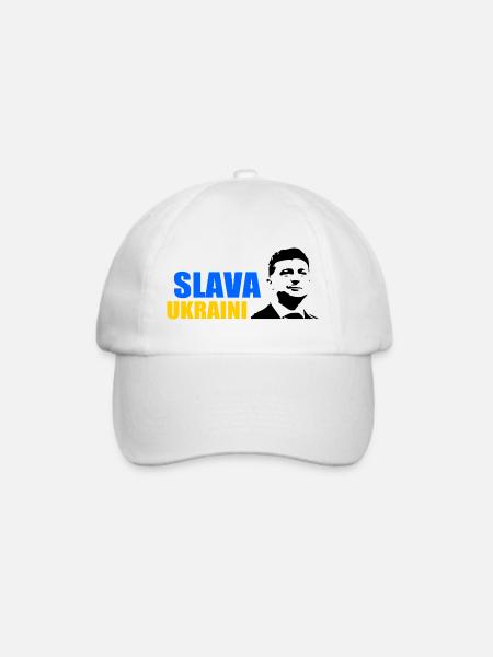 Slava ukraini - Baseballkappe - Weiß/Weiß