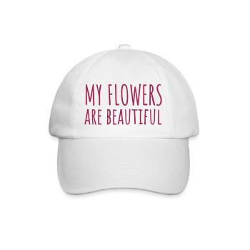 Meine Blumen sind wunderschön - Baseballkappe - Weiß/Weiß - Vorne