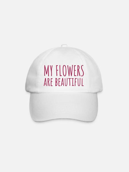 Meine Blumen sind wunderschön - Baseballkappe - Weiß/Weiß