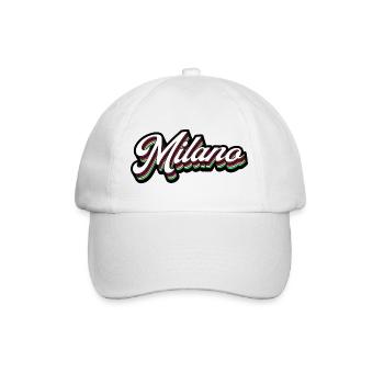 Milano Neon Schriftzug - Baseballkappe - Weiß/Weiß - Vorne