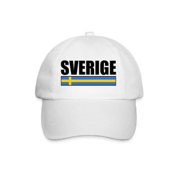 sverige - Baseballkappe - Weiß/Weiß - Vorne