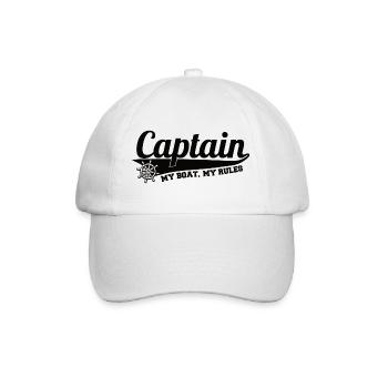 Ich bin der Kapitän und das ist mein Boot! - Baseballkappe - Weiß/Weiß - Vorne