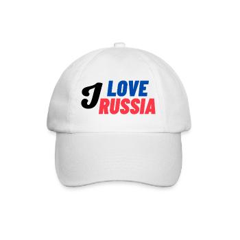 I Love Russia Farbblock - Baseballkappe - Weiß/Weiß - Vorne