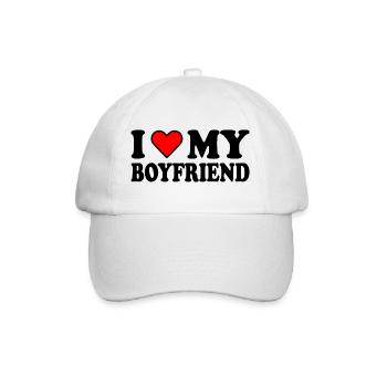 I love my boyfriend - Baseballkappe - Weiß/Weiß - Vorne